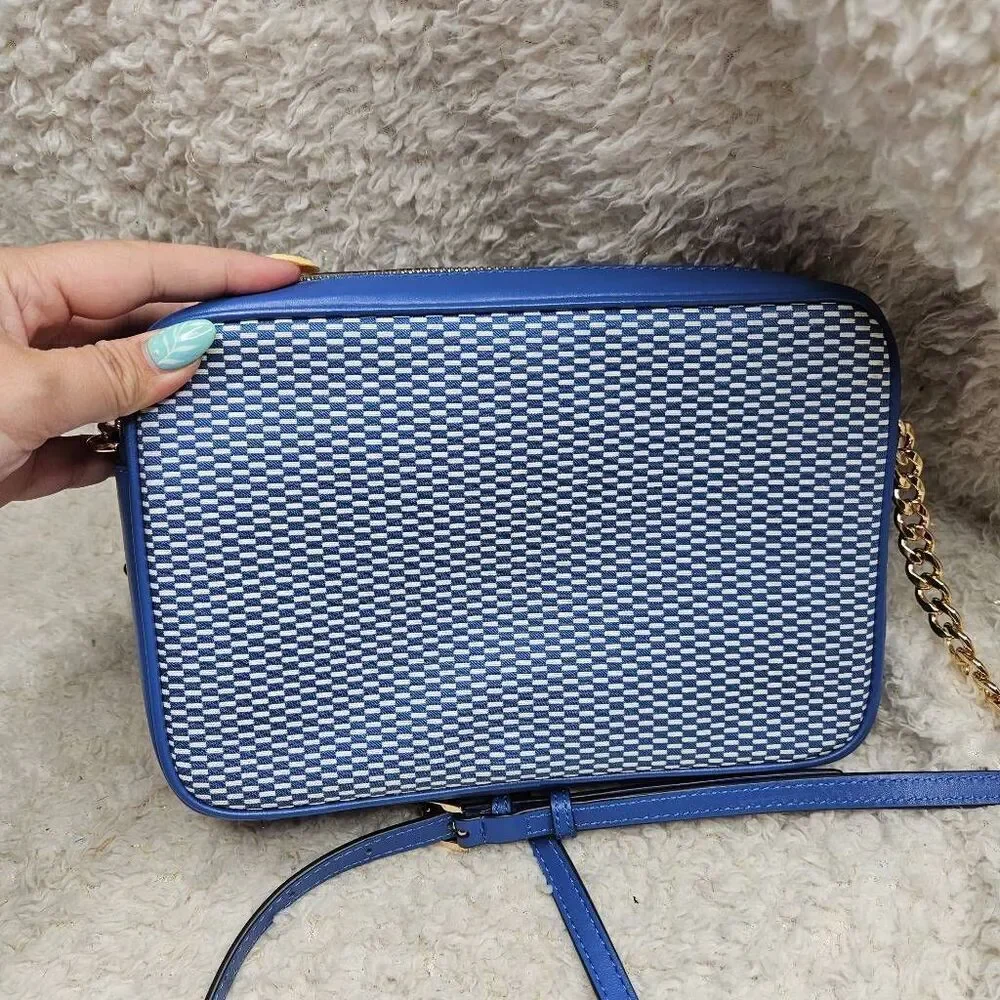 Michael Kors Blue Logo Jet Set Crossbody Purse‎